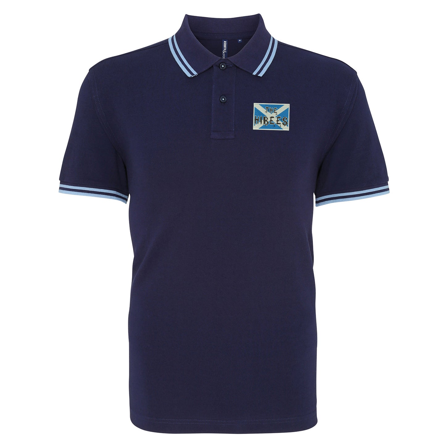 The Hibees Grunge Flag of Scotland Embroidered Tipped Polo Shirt