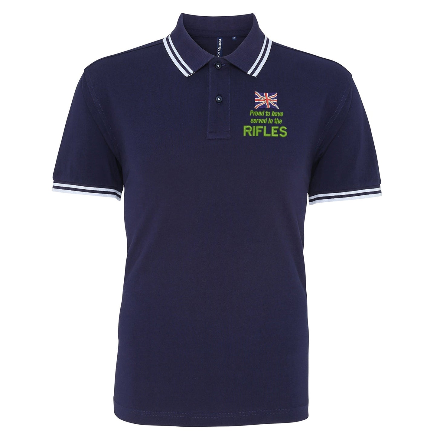 Proud to Have Served in The Rifles Embroidered Tipped Polo Shirt