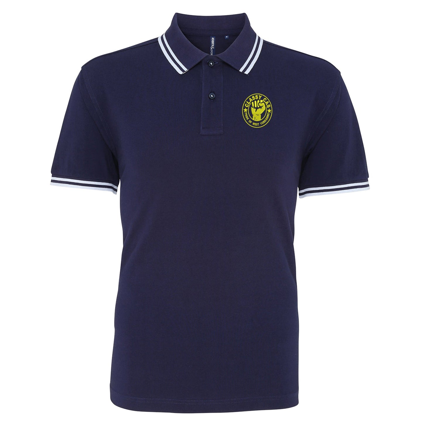 Classy Cas Pride of West Yorkshire Embroidered Tipped Polo Shirt