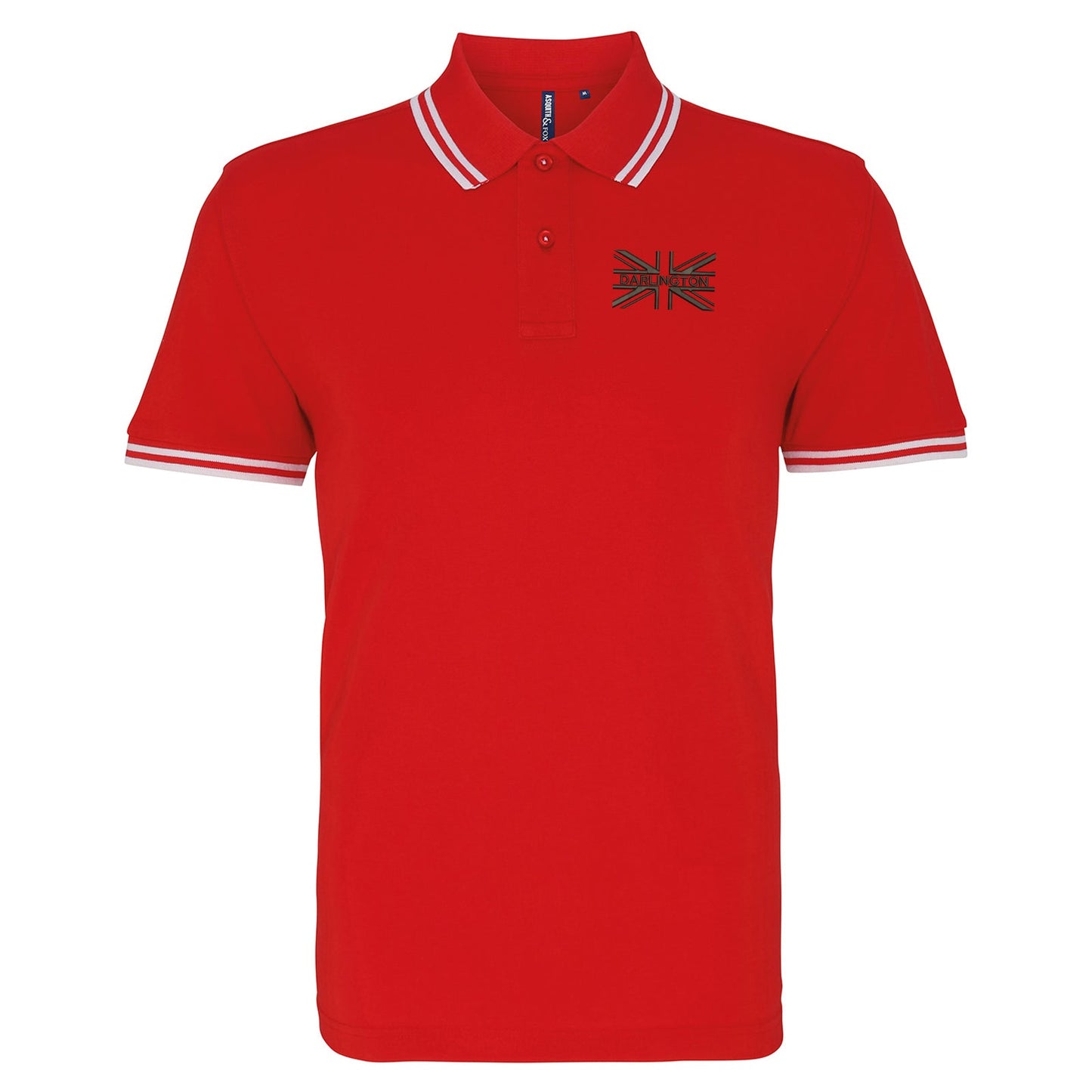 Darlington Union Jack Embroidered Tipped Polo Shirt