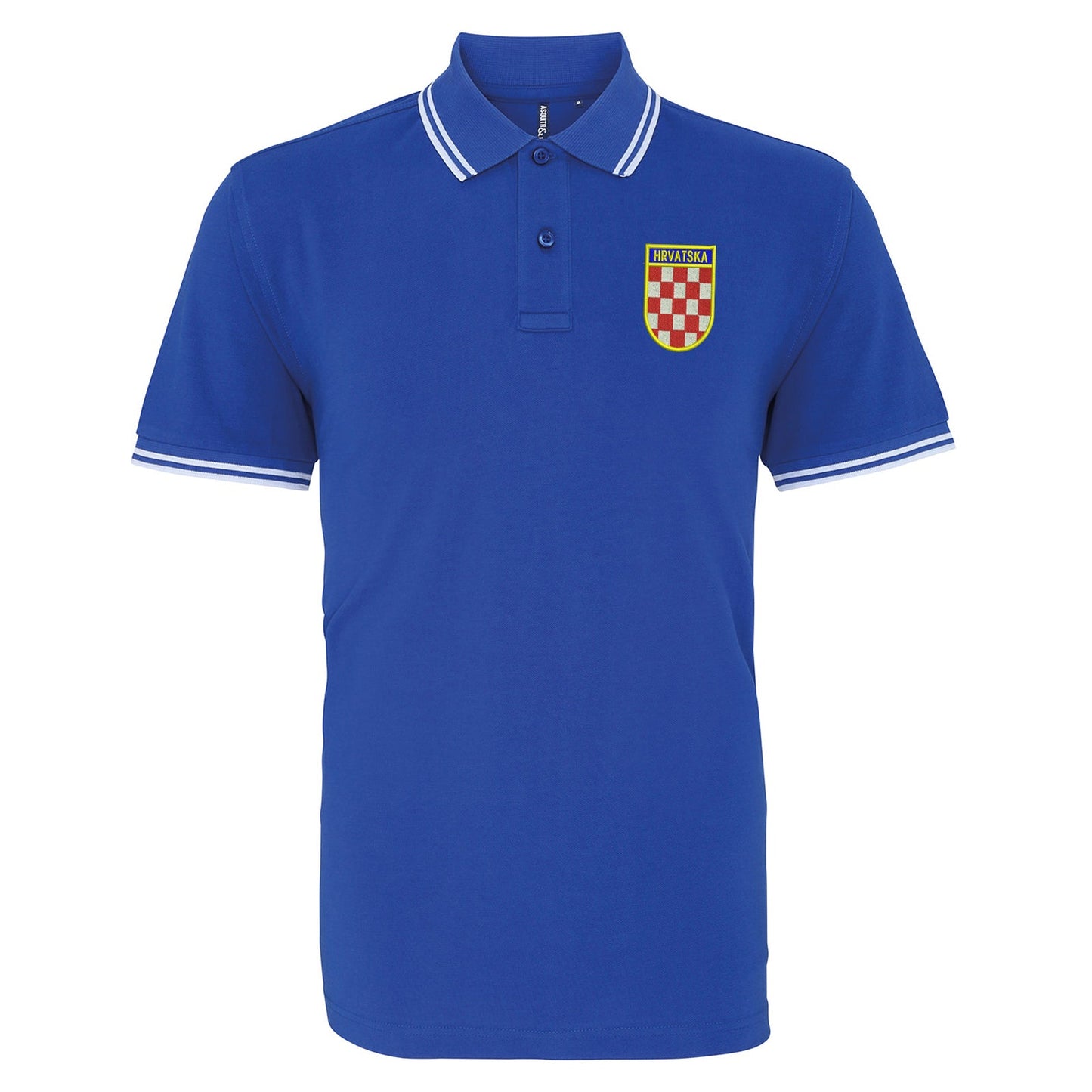 Retro Croatia 1960s Embroidered Tipped Polo Shirt
