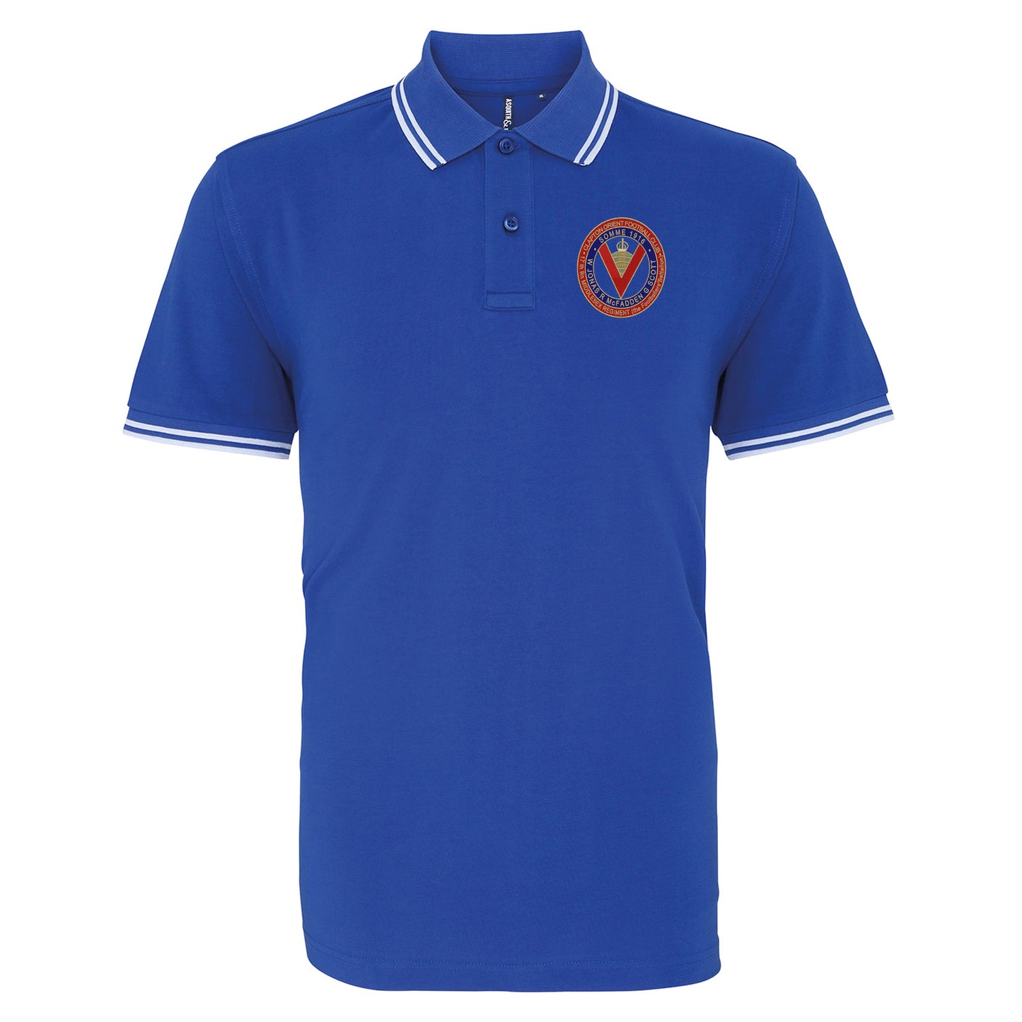 Retro Clapton Orient Somme Memorial Embroidered Tipped Polo Shirt