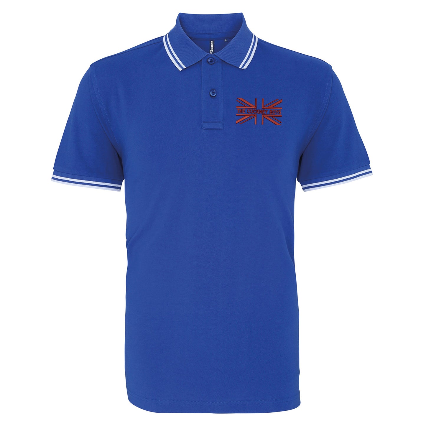 The Cockney Boys Union Jack Embroidered Tipped Polo Shirt