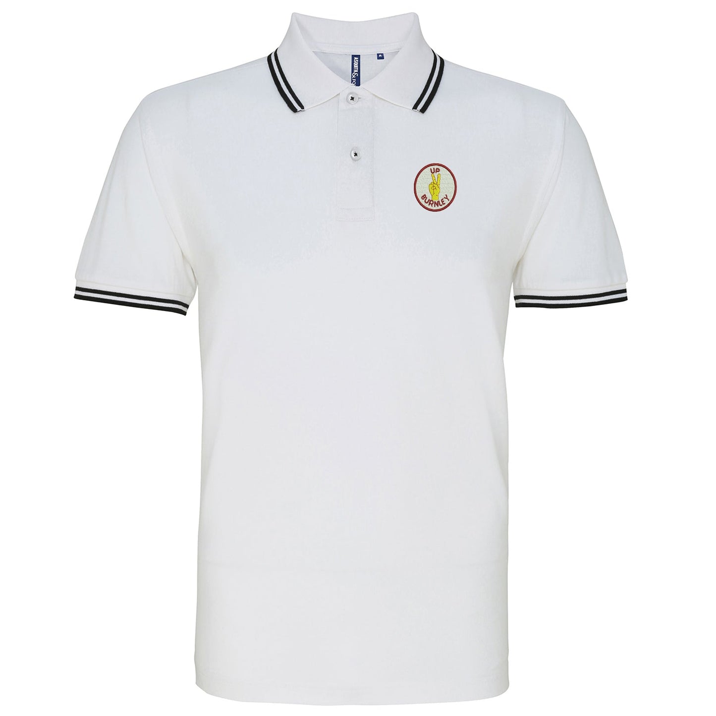 Retro Up Burnley 1972 Embroidered Tipped Polo Shirt