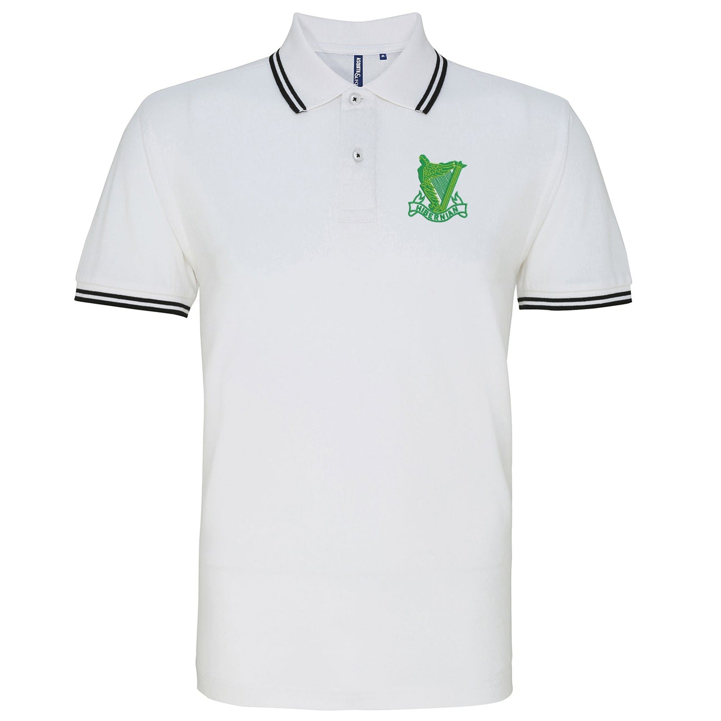 Retro Hibs 1900s Embroidered Tipped Polo Shirt