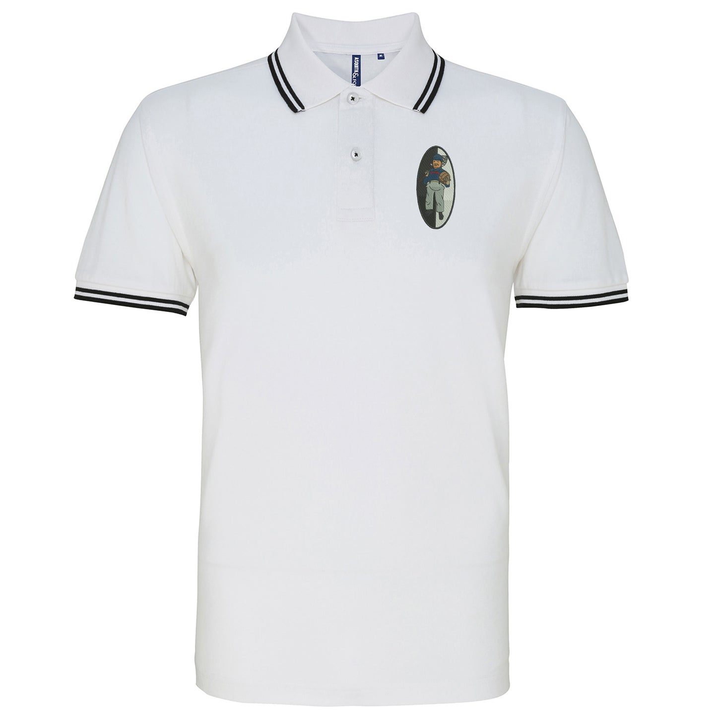 Retro 1933 Grimsby Embroidered Tipped Polo Shirt