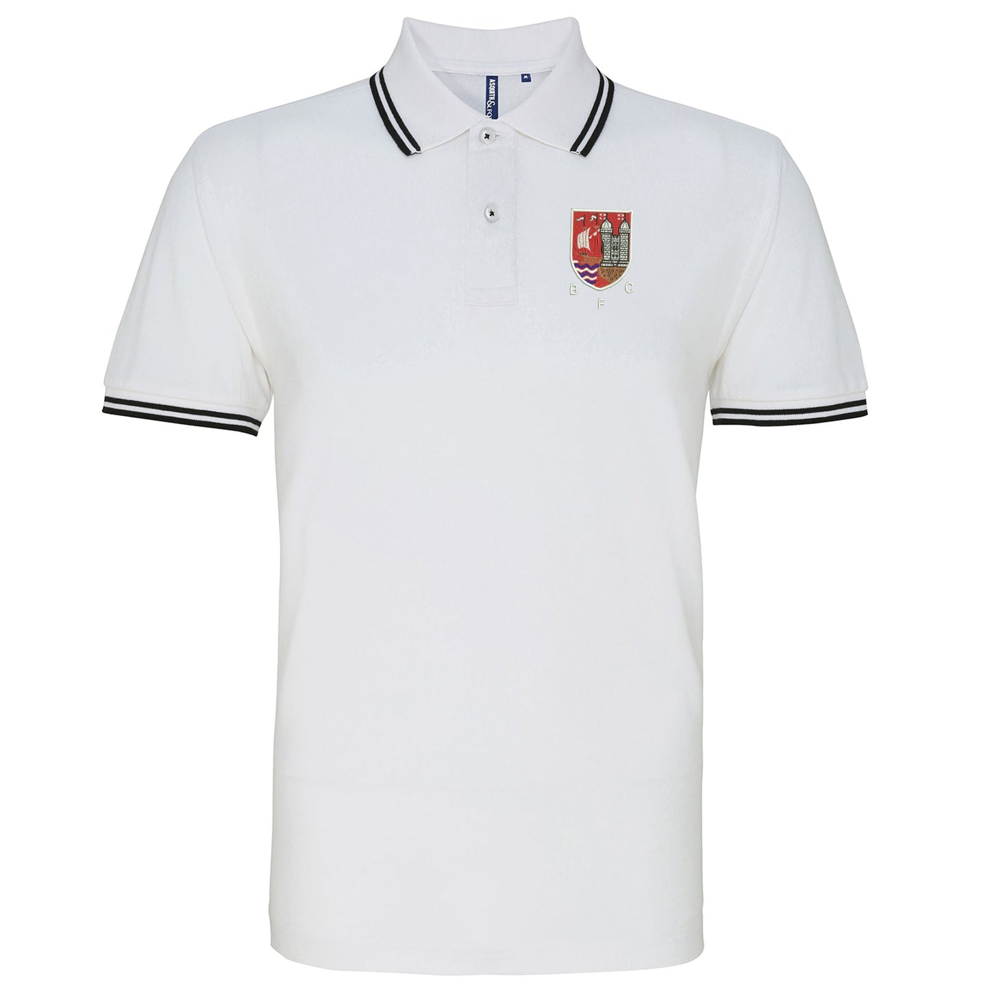 Retro Bristol Rugby 1980s Embroidered Tipped Polo Shirt