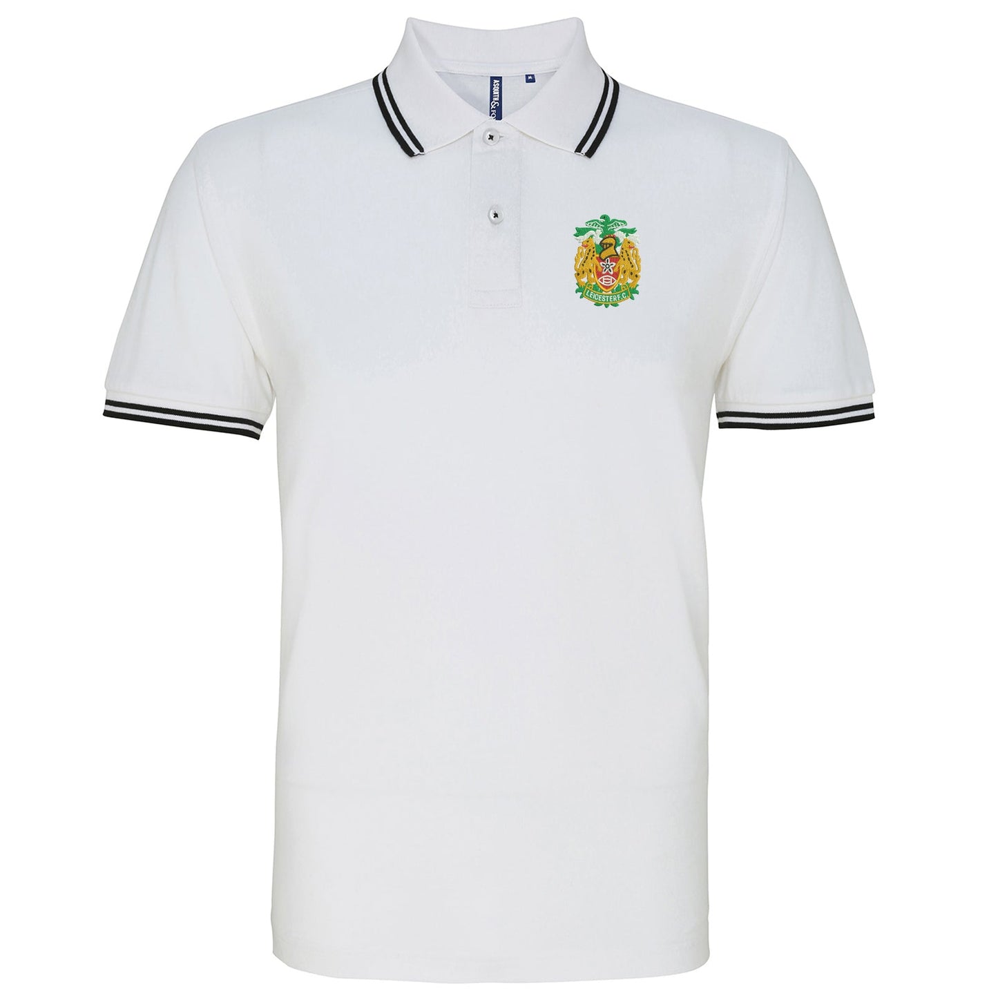 Retro Leicester FC Rugby 1990s Embroidered Tipped Polo Shirt