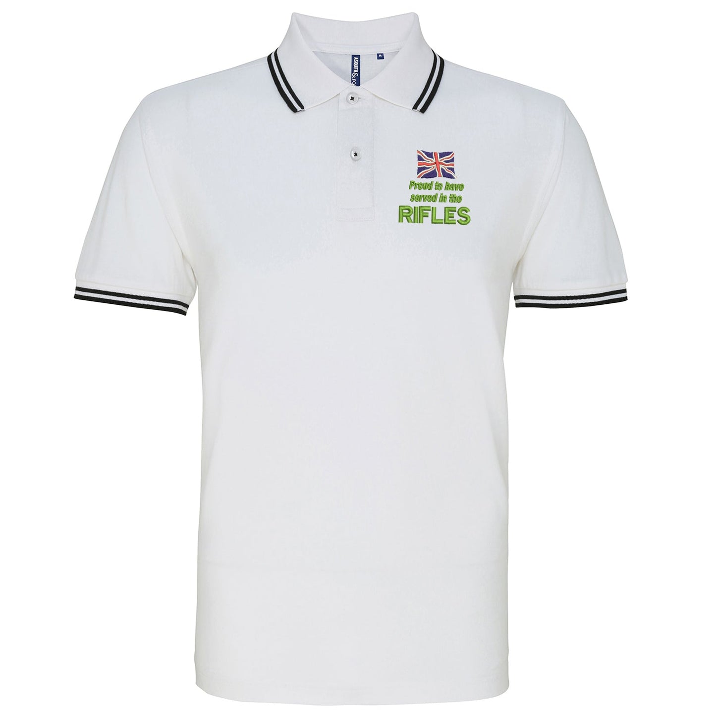 Proud to Have Served in The Rifles Embroidered Tipped Polo Shirt