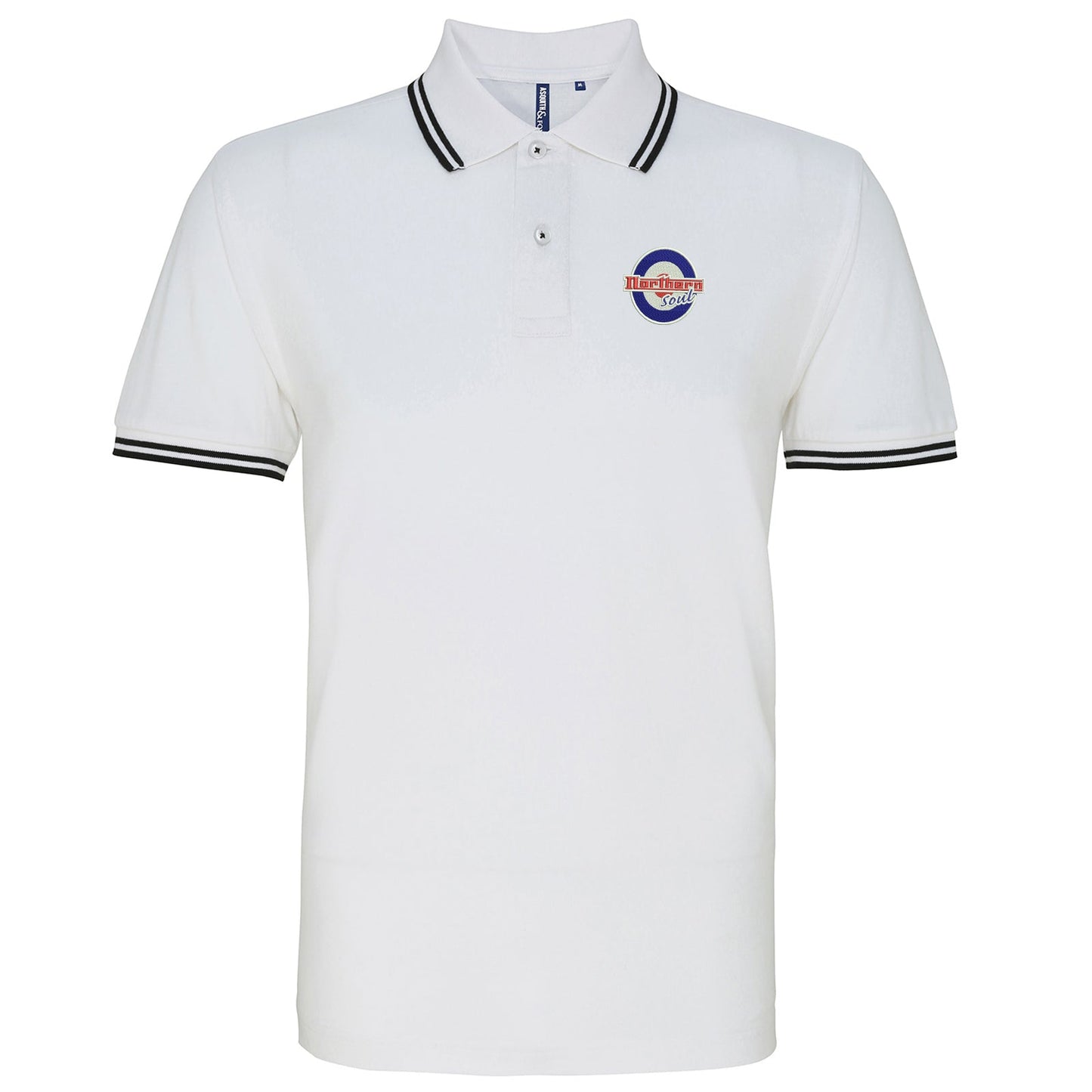 Northern Soul Roundel Embroidered Tipped Polo Shirt