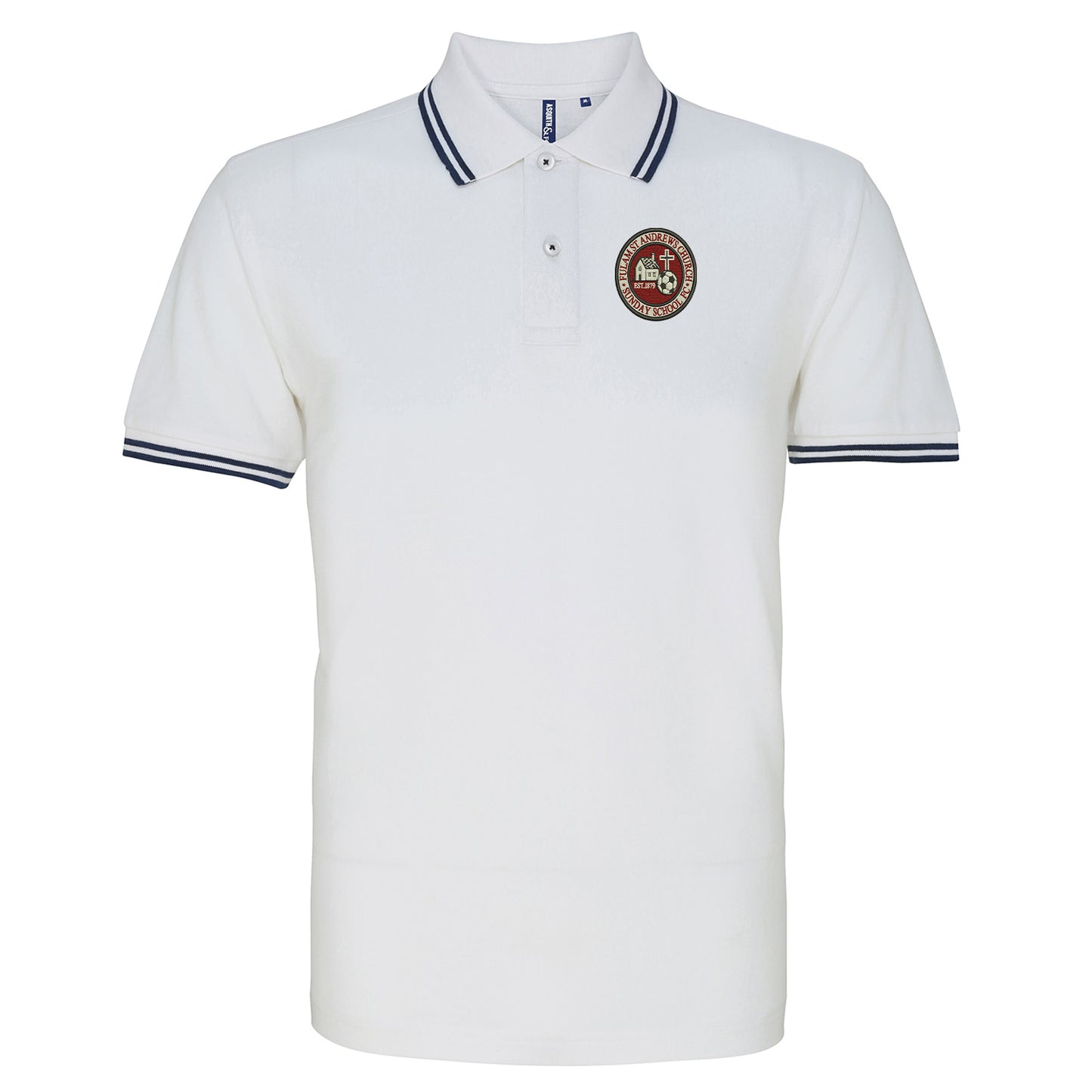 Old School Fulham Football Tipped Polo Shirt