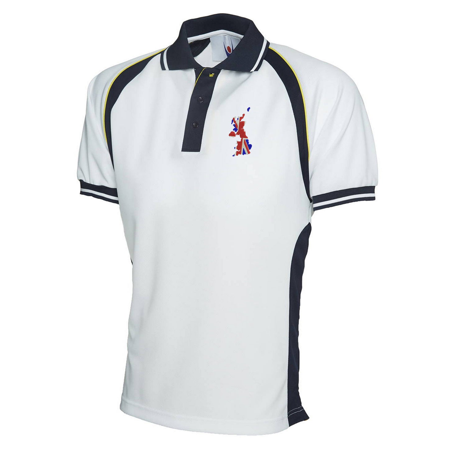 United Kingdom Flag Map Embroidered Sports Polo Shirt
