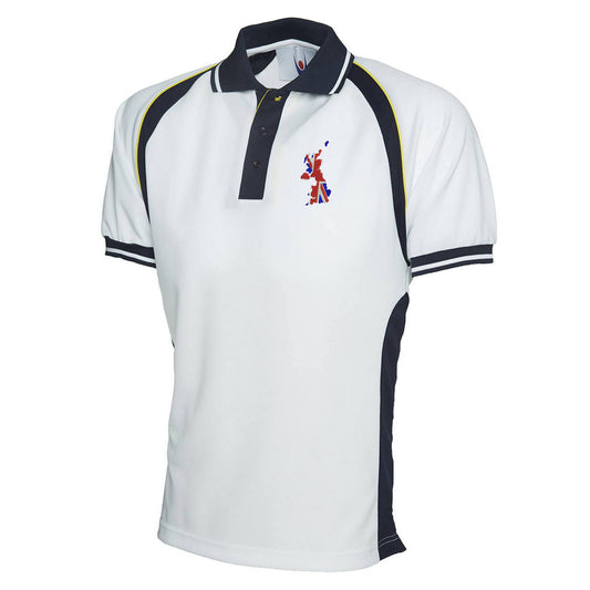 United Kingdom Flag Map Embroidered Sports Polo Shirt