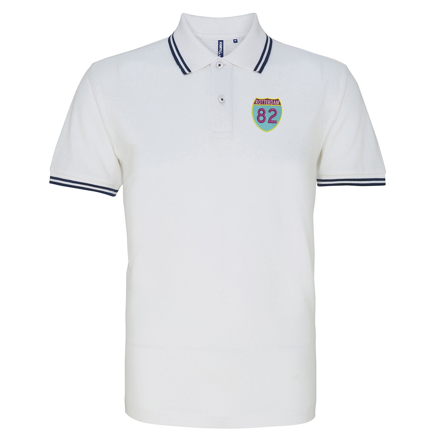 Retro Rotterdam 82 Embroidered Tipped Polo Shirt