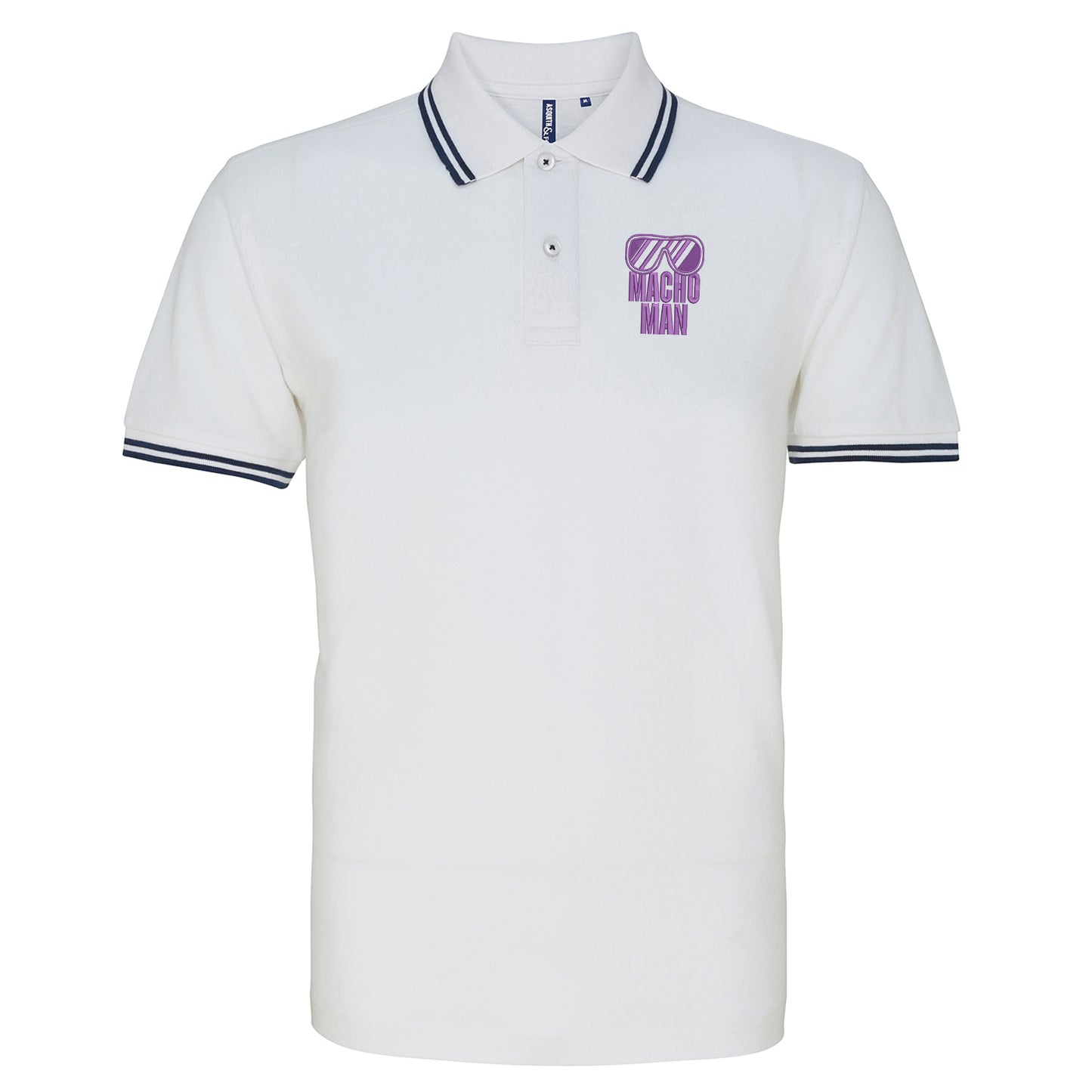 Macho Man Embroidered Tipped Polo Shirt