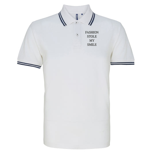 Fashion Stole My Smile Tipped Polo Shirt