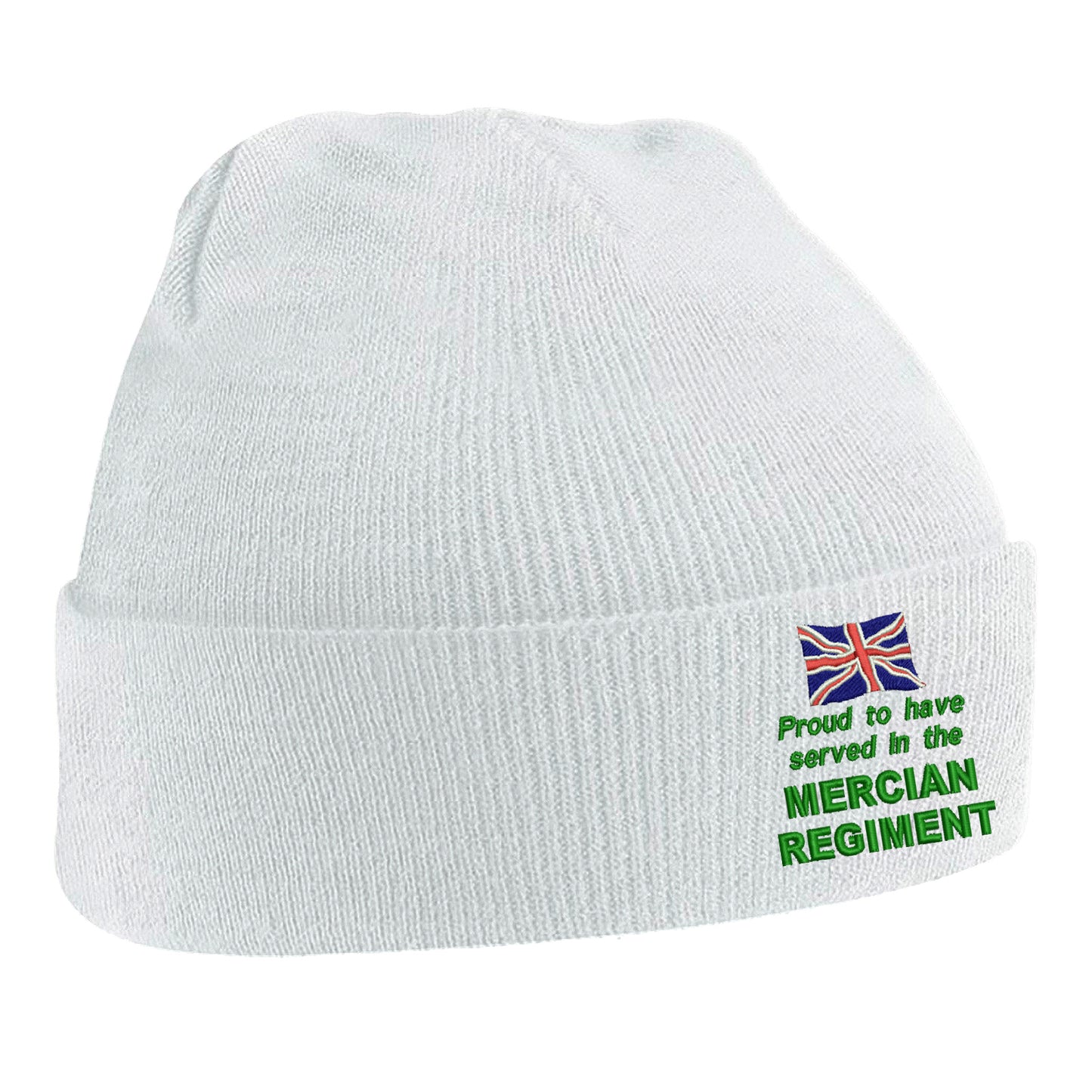 Proud to Have Served in The Mercian Regiment Embroidered Beanie Hat