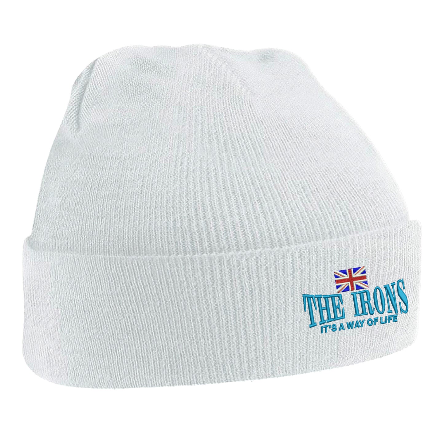 The Irons It's Way of Life Union Jack Embroidered Beanie Hat