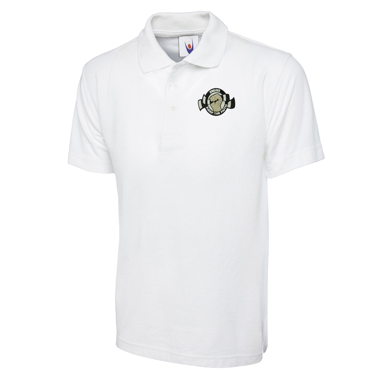 Swans Keep The Faith Embroidered Classic Polo Shirt