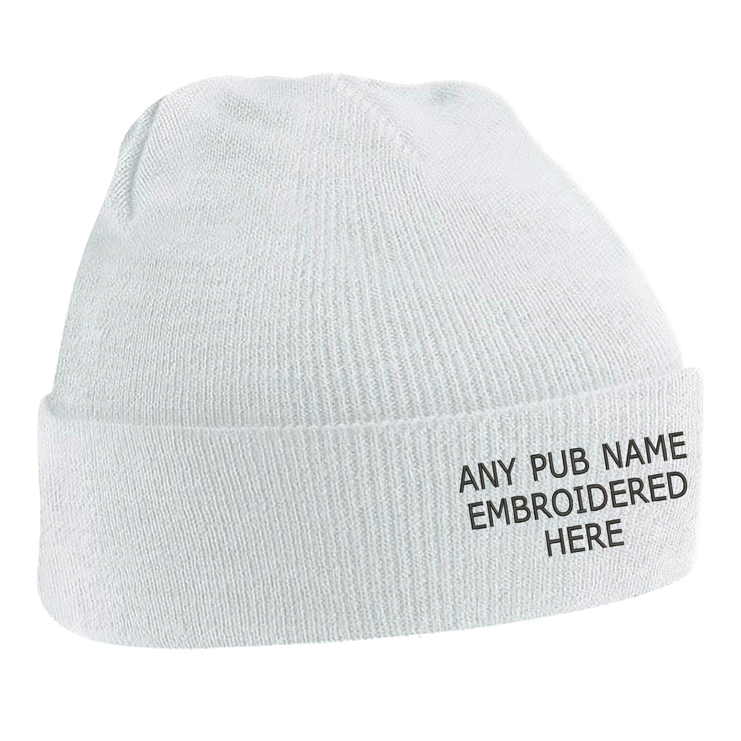 Personalised Embroidered Pub Beanie Hat