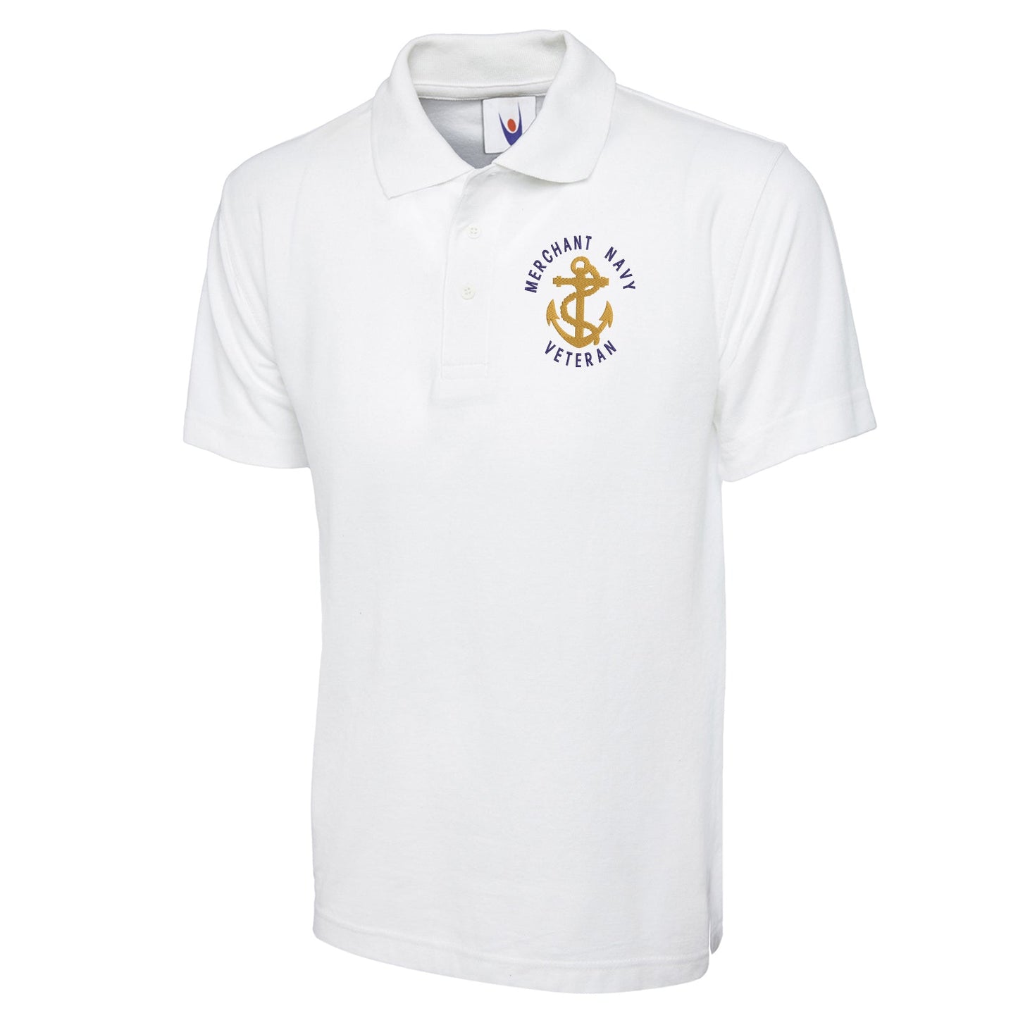 Merchant Navy Veteran Anchor Embroidered Classic Polo Shirt