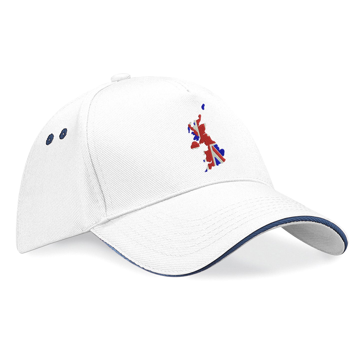 United Kingdom Flag Map Embroidered Baseball Cap