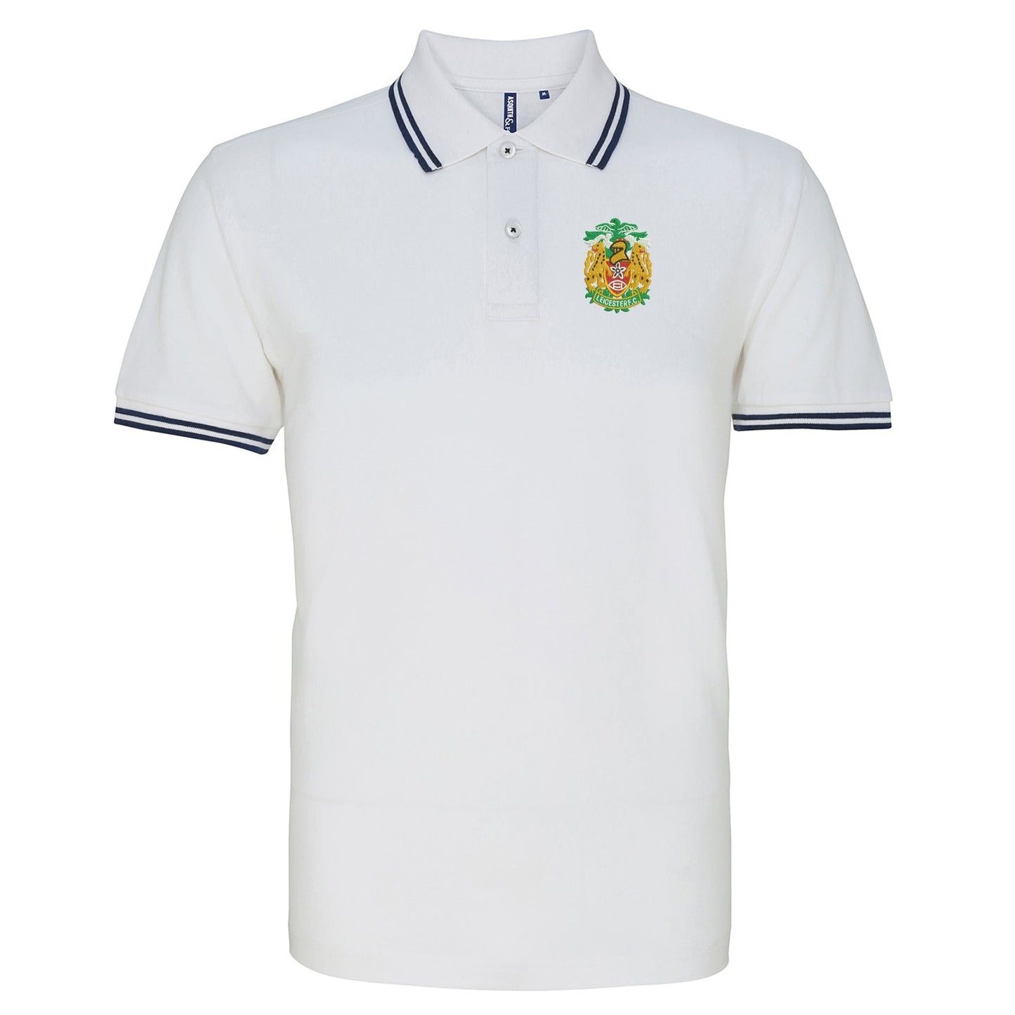 Retro Leicester FC Rugby 1990s Embroidered Tipped Polo Shirt