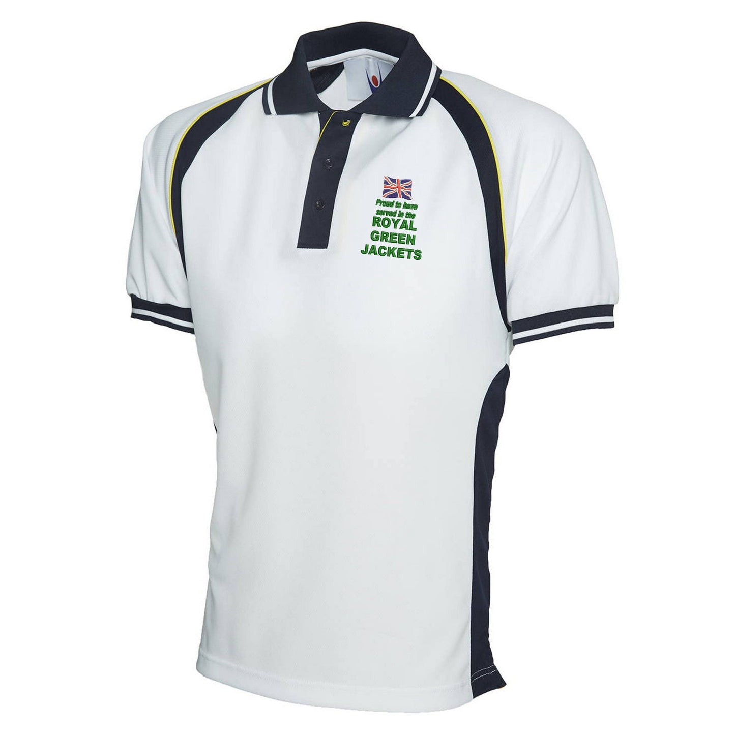 Proud to Have Served in The Royal Green Jackets Embroidered Polyester Sports Polo Shirt