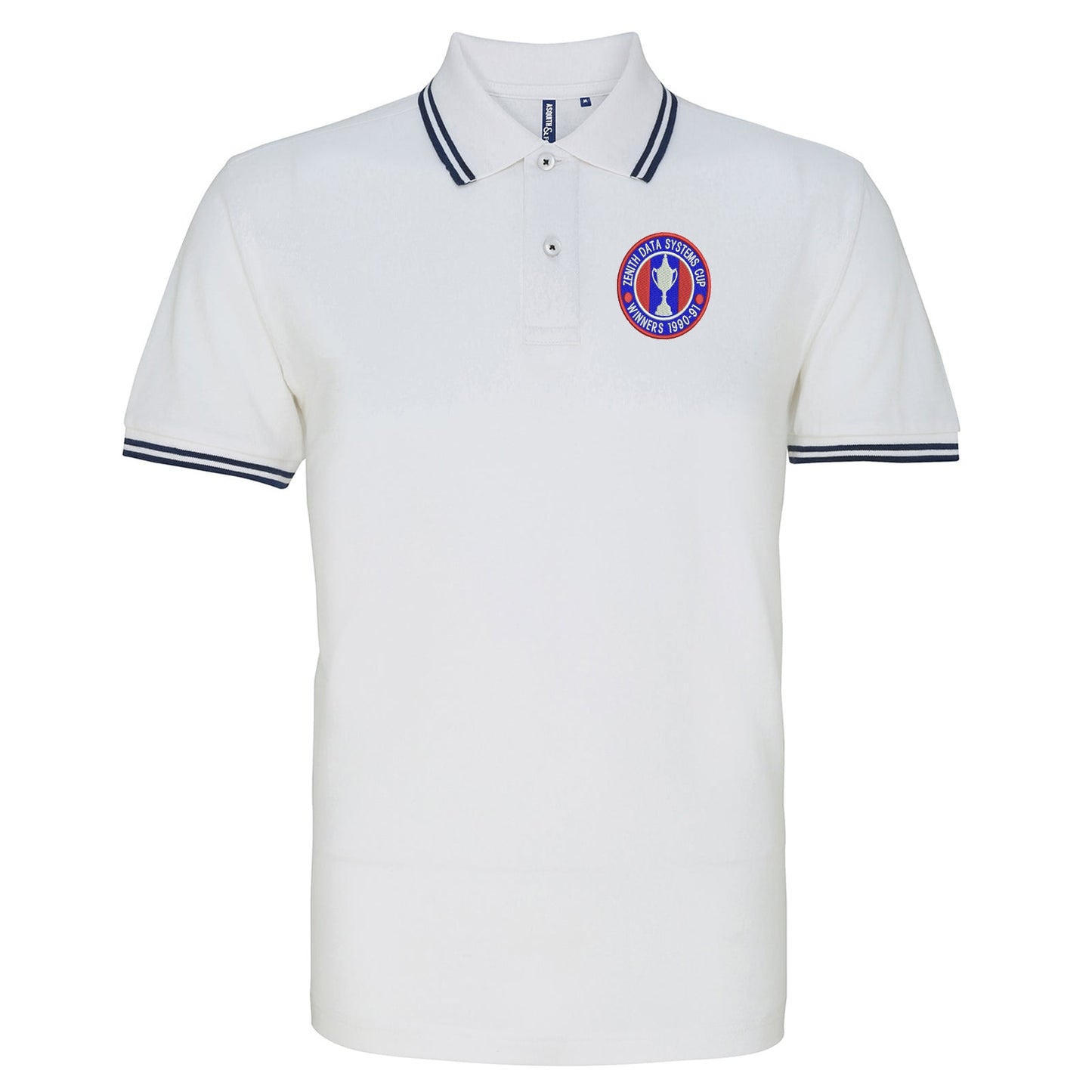 Retro Crystal Palace Zenith Data Systems Cup Winners 1991 Embroidered Tipped Polo Shirt
