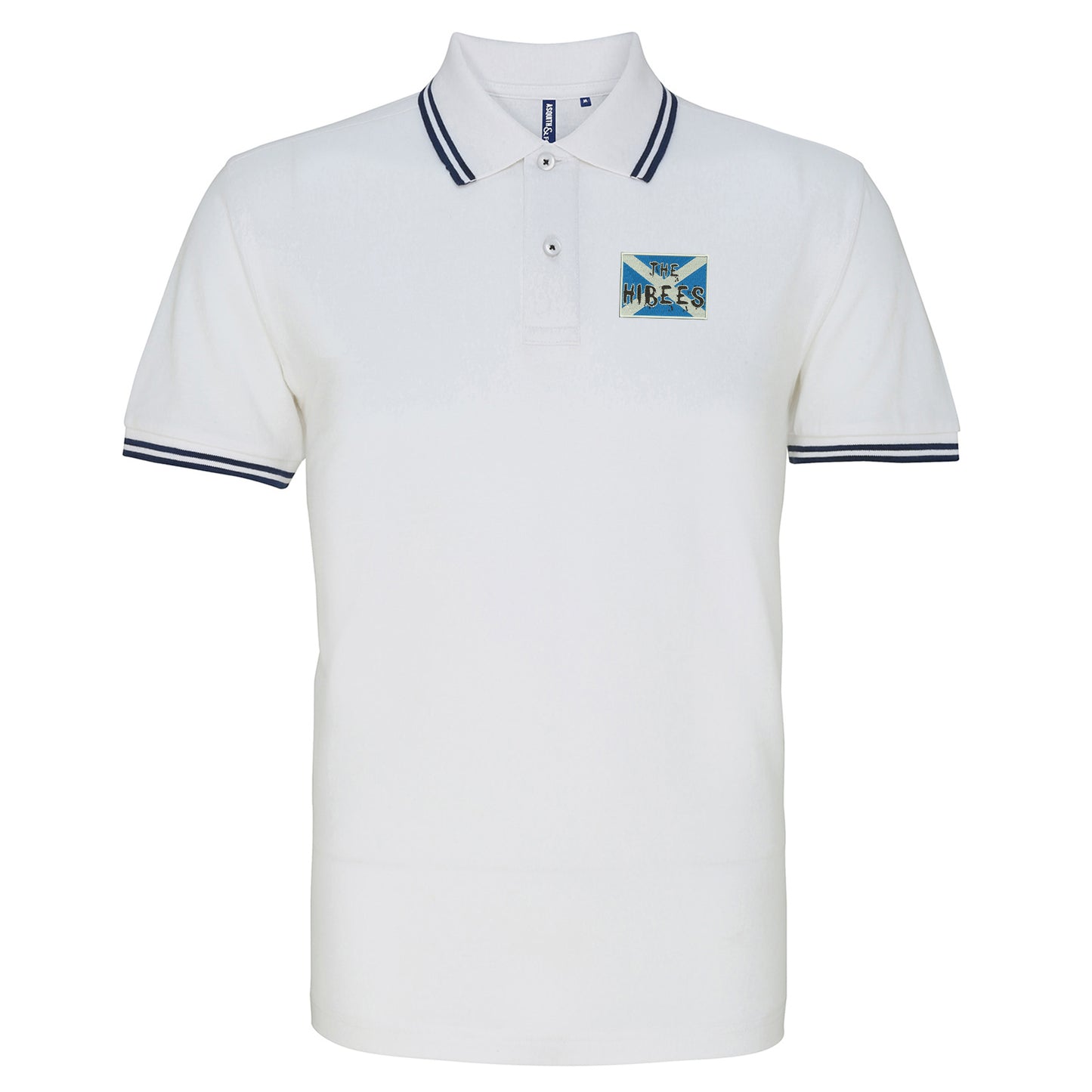 The Hibees Grunge Flag of Scotland Embroidered Tipped Polo Shirt