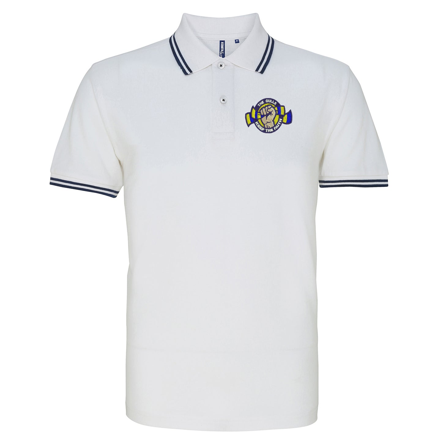 The Gulls Keep The Faith Embroidered Tipped Polo Shirt