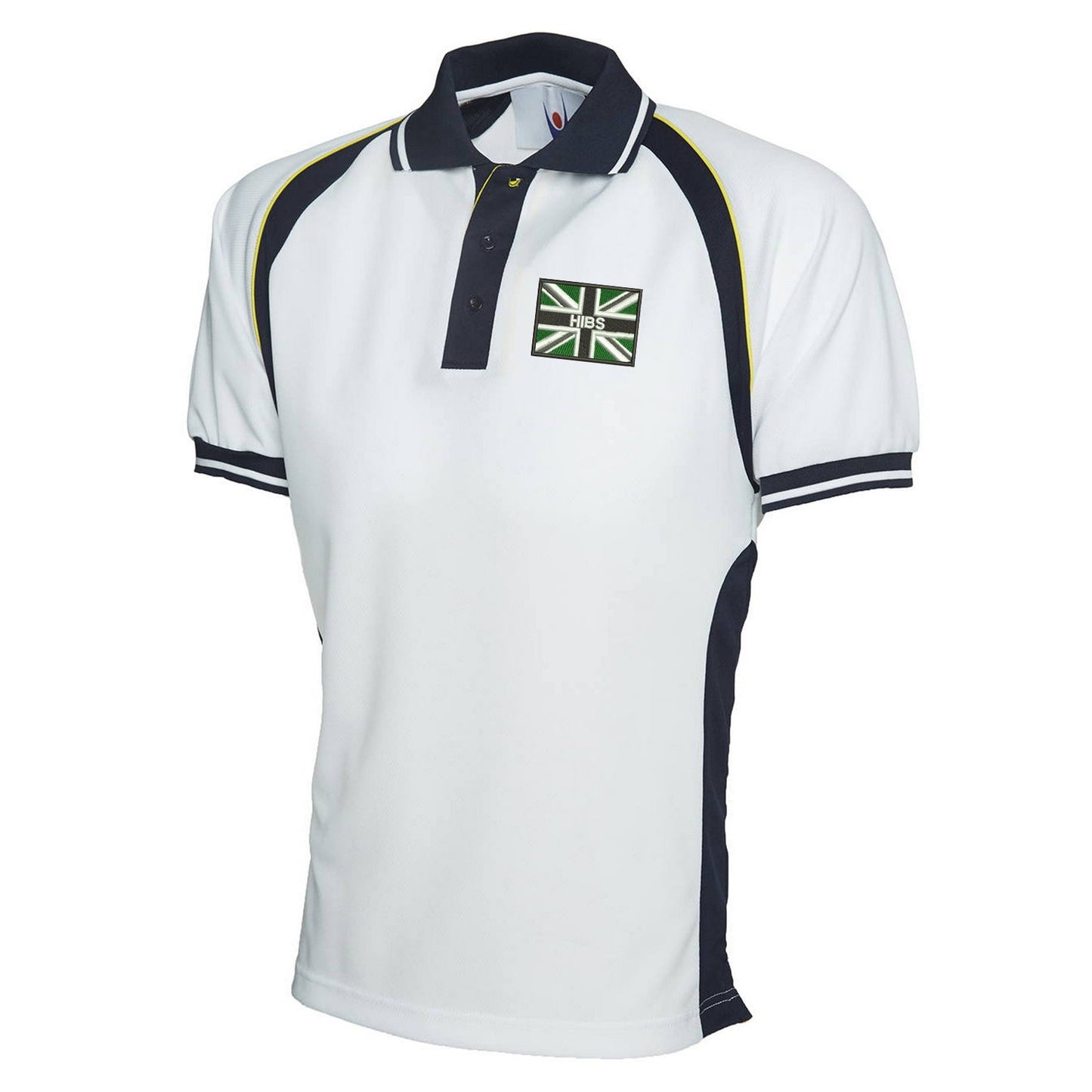 Hibs Coloured Union Jack Embroidered Polyester Sports Polo Shirt