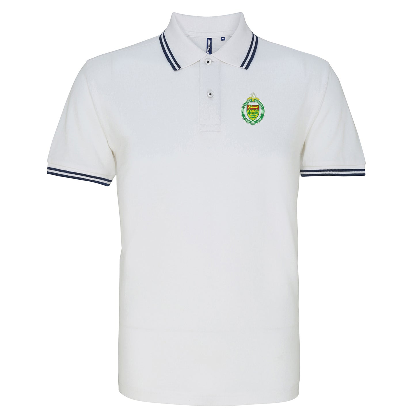 Retro Ashford Town Embroidered Tipped Polo Shirt