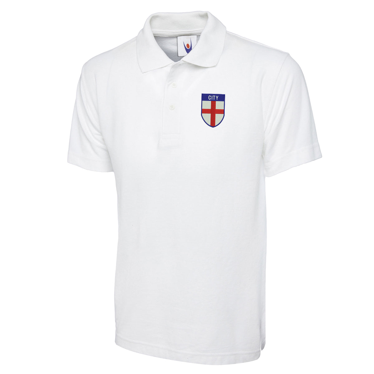 City Flag of England Shield Classic Embroidered Polo Shirt