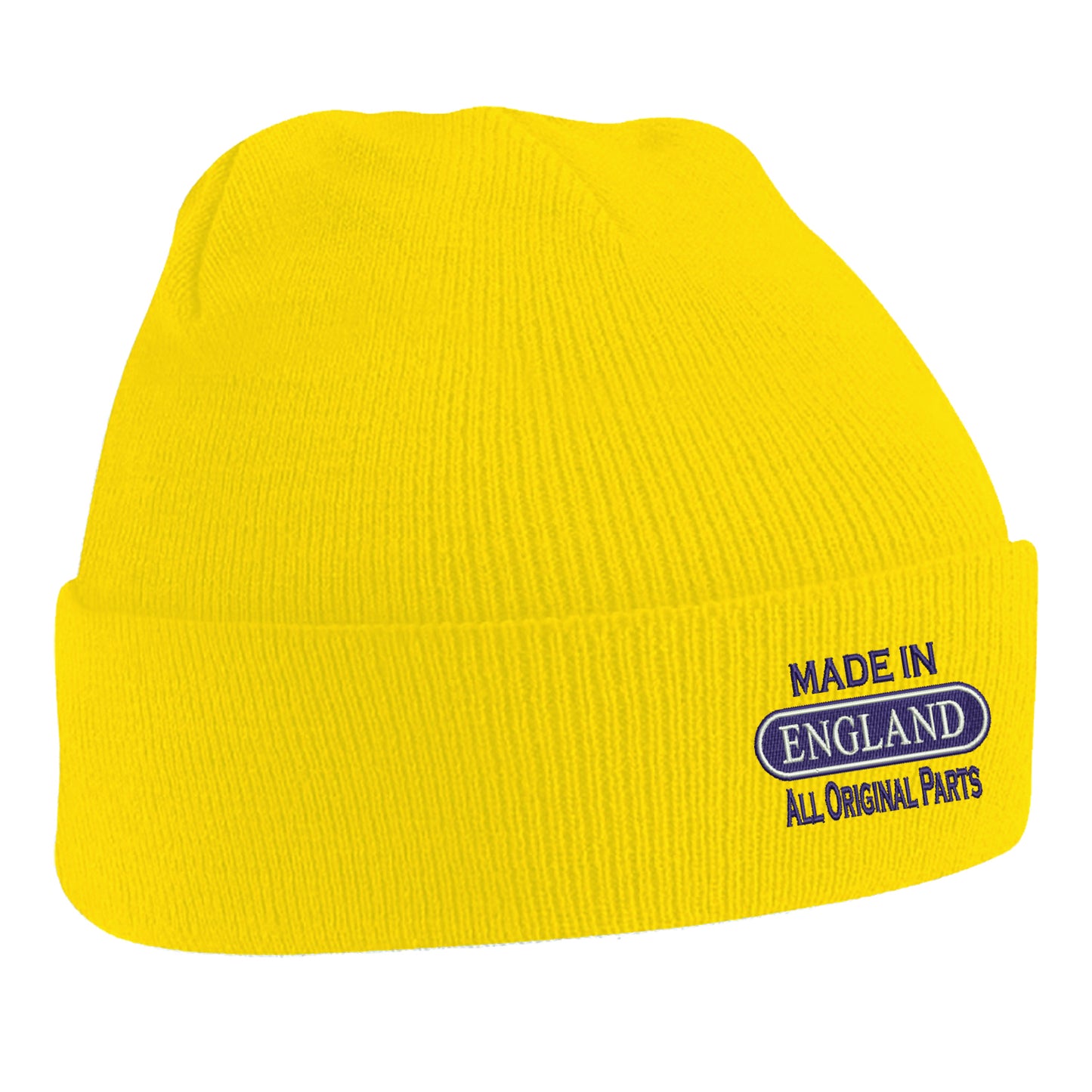 Made in England All Original Parts Embroidered Beanie Hat