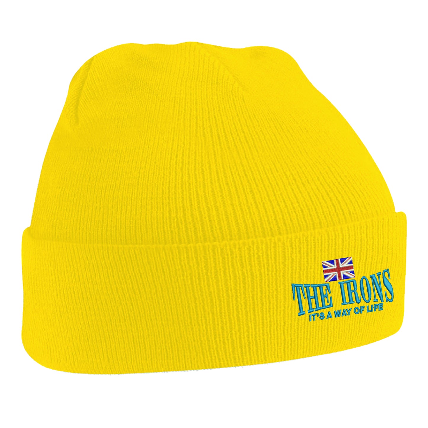 The Irons It's Way of Life Union Jack Embroidered Beanie Hat