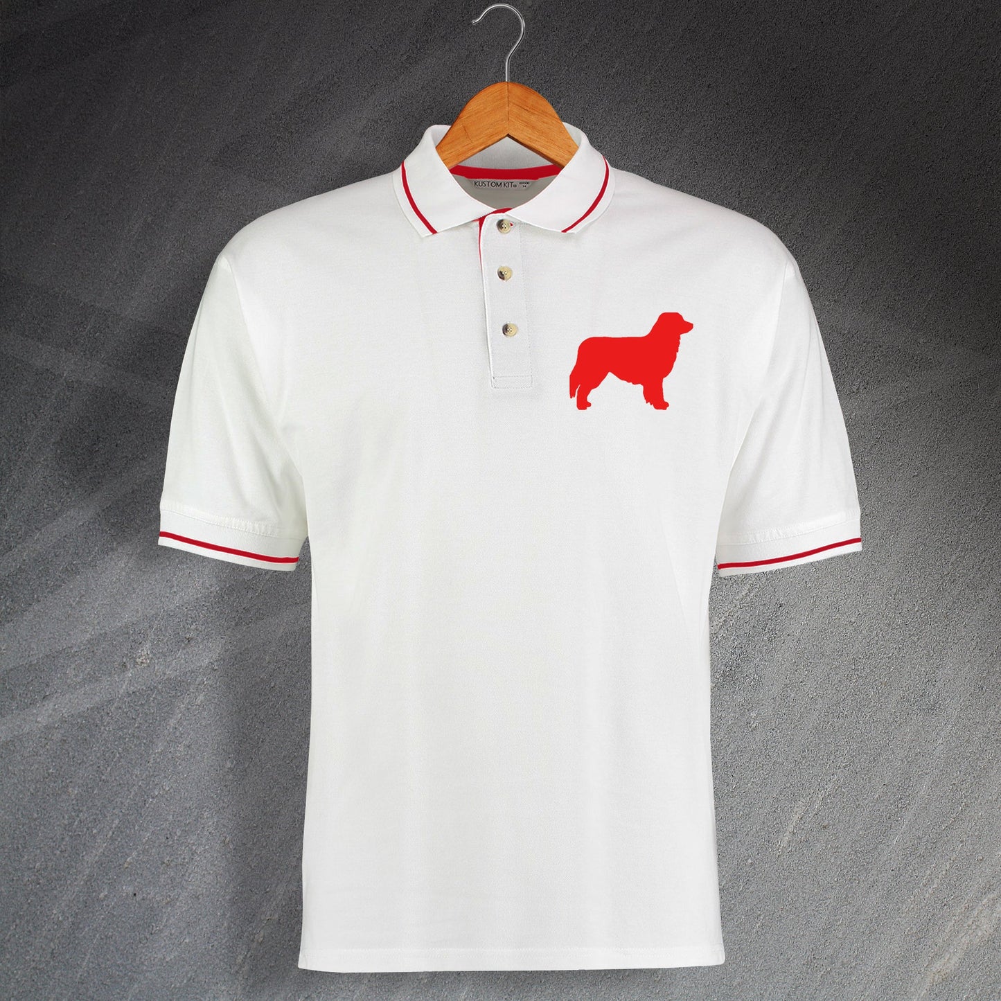 Australian Shepherd Embroidered Contrast Polo Shirt