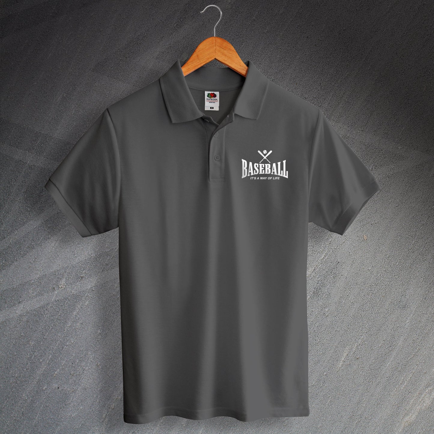 Embroidered Baseball Polo Shirt