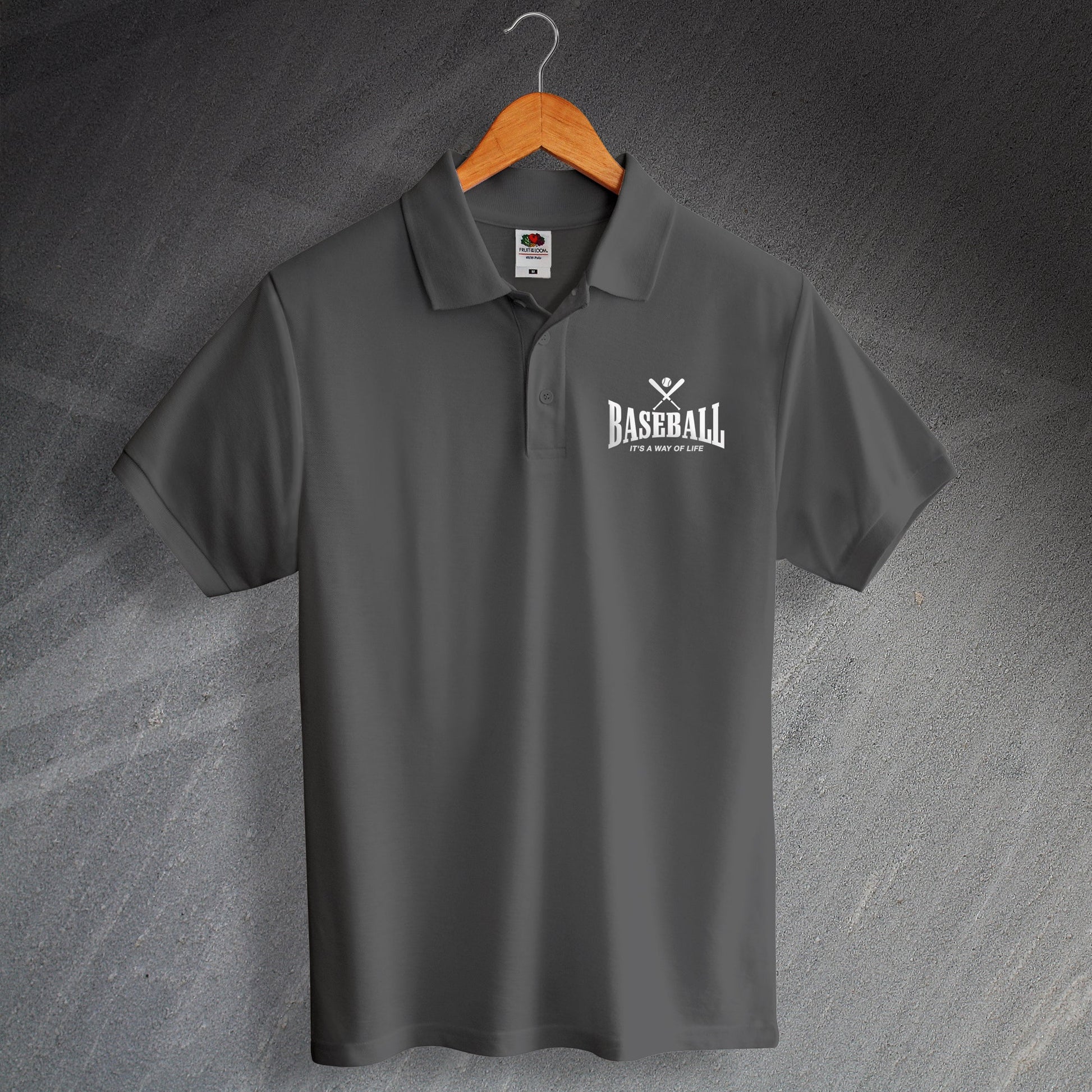 Embroidered Baseball Polo Shirt