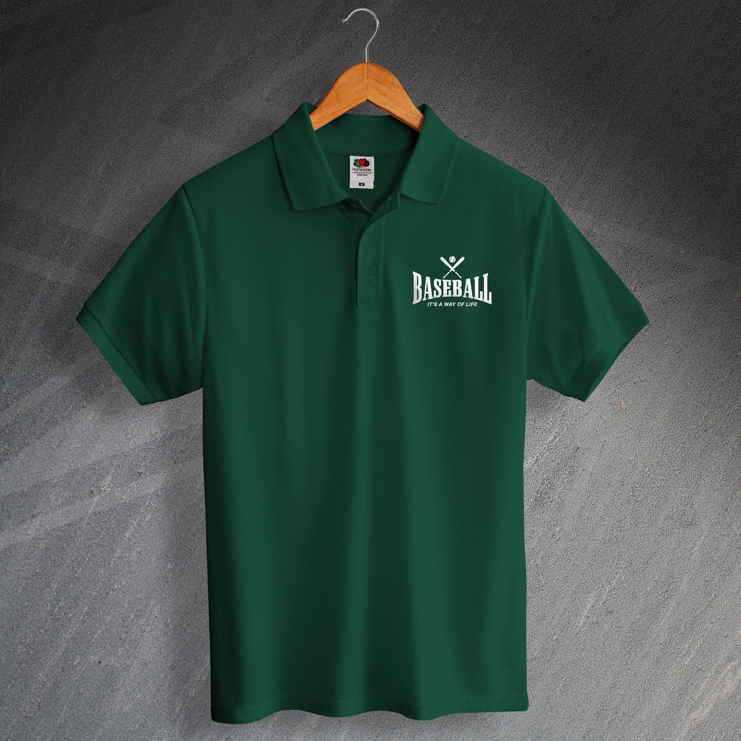 Embroidered Baseball Polo Shirt