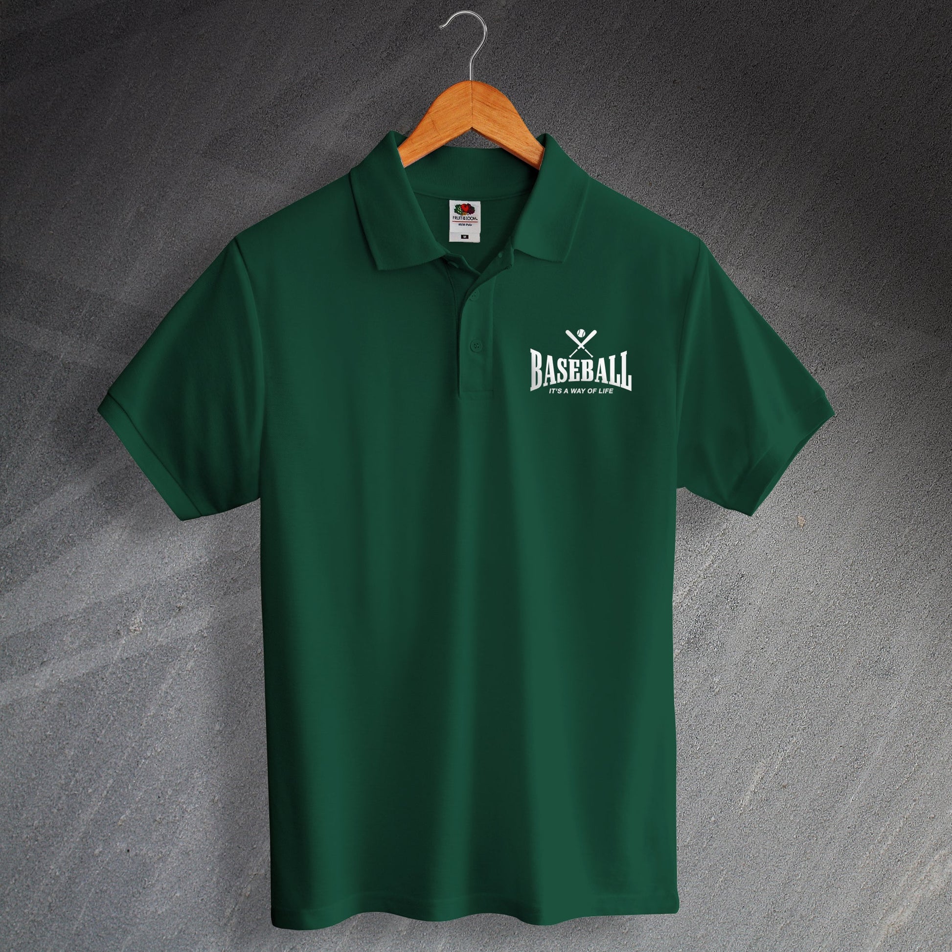 Embroidered Baseball Polo Shirt