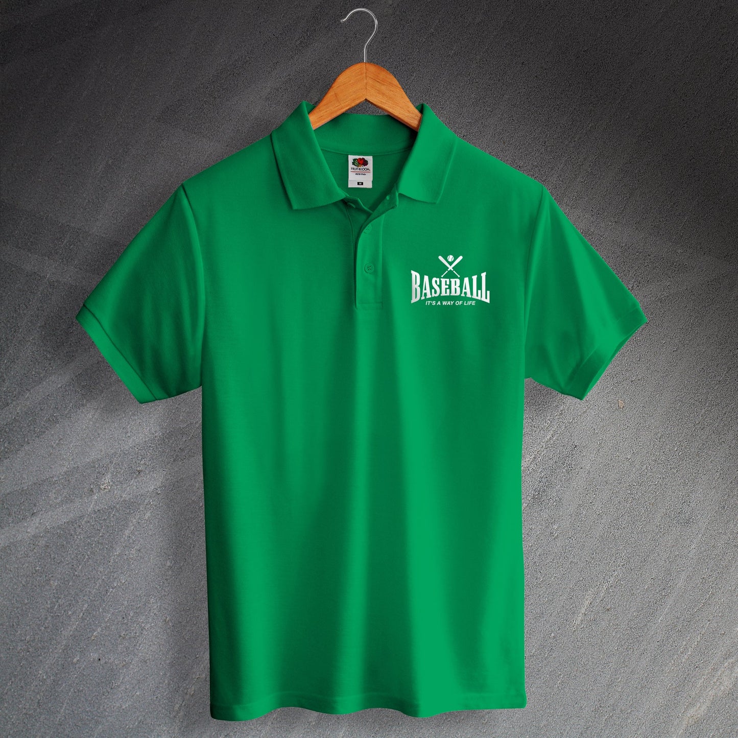 Embroidered Baseball Polo Shirt