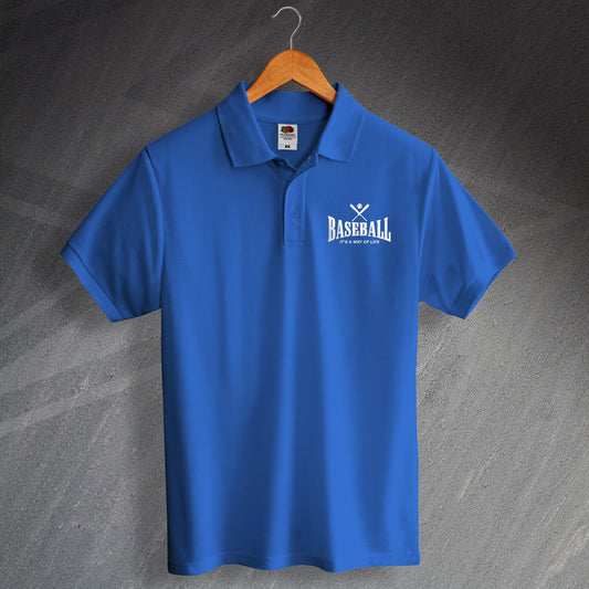 Embroidered Baseball Polo Shirt