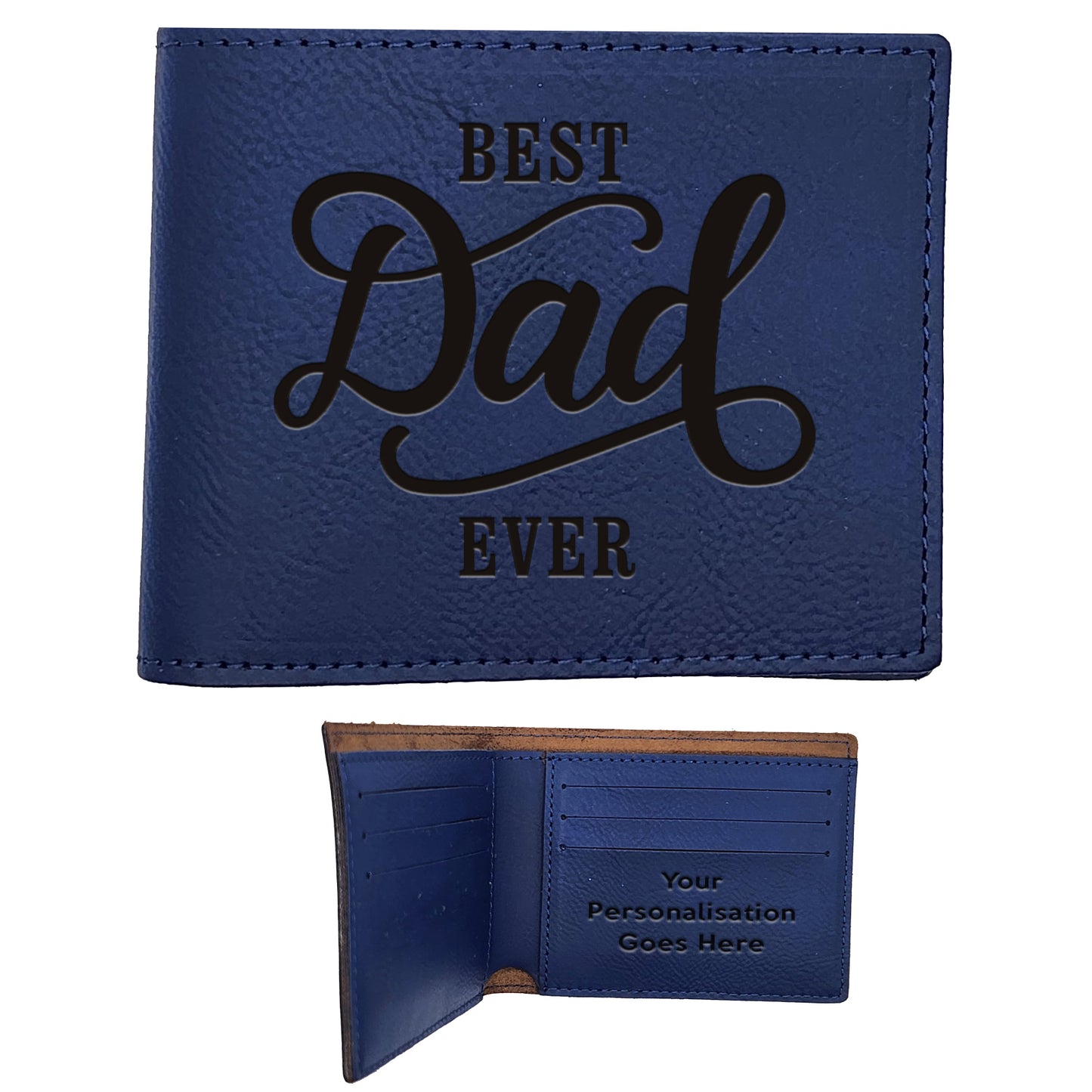 Best Dad Ever Leather Engraved Wallet