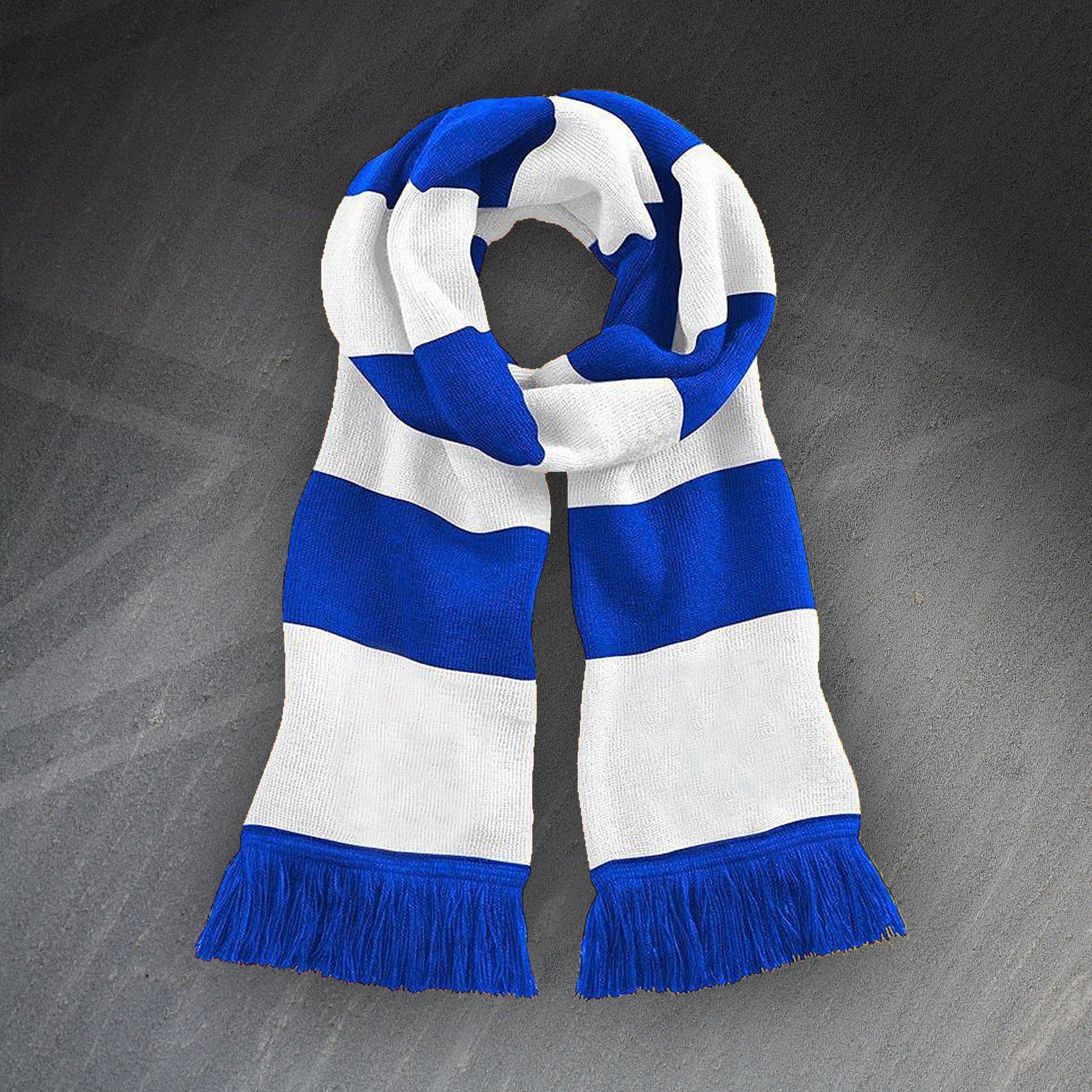 Blue White Bar Scarf