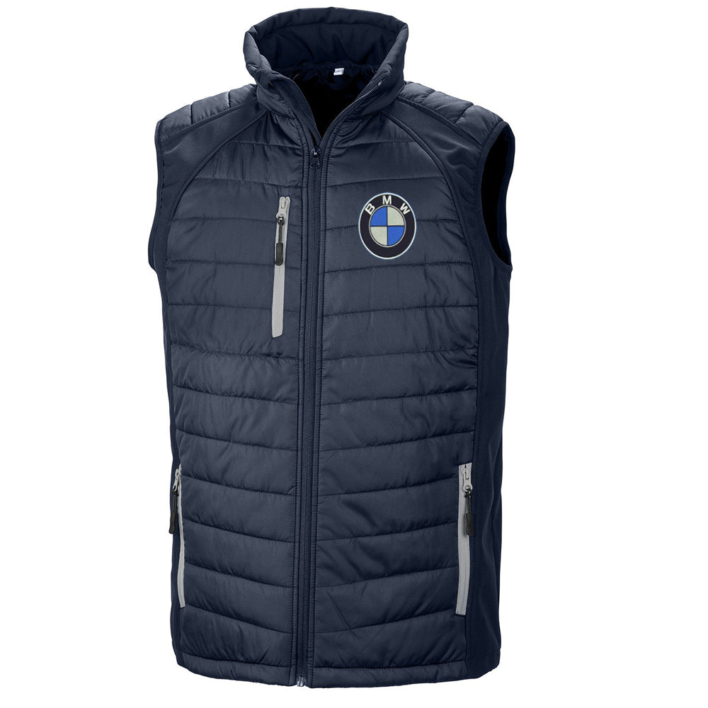 BMW Embroidered Compass Padded Softshell Gilet