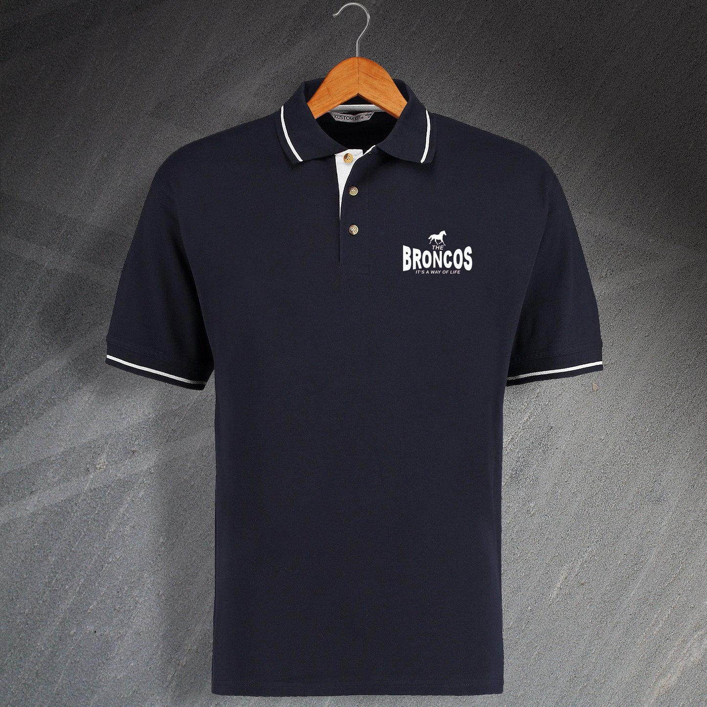 The Broncos Embroidered Contrast Polo Shirt