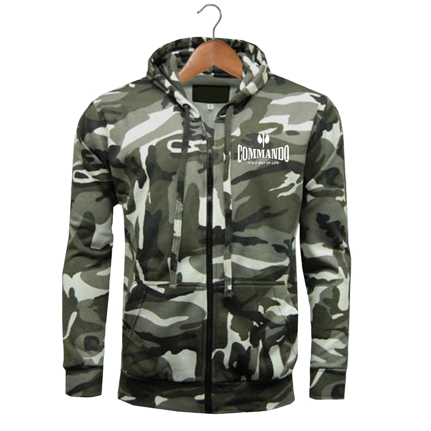 Commando Camouflage Hoodie Mens