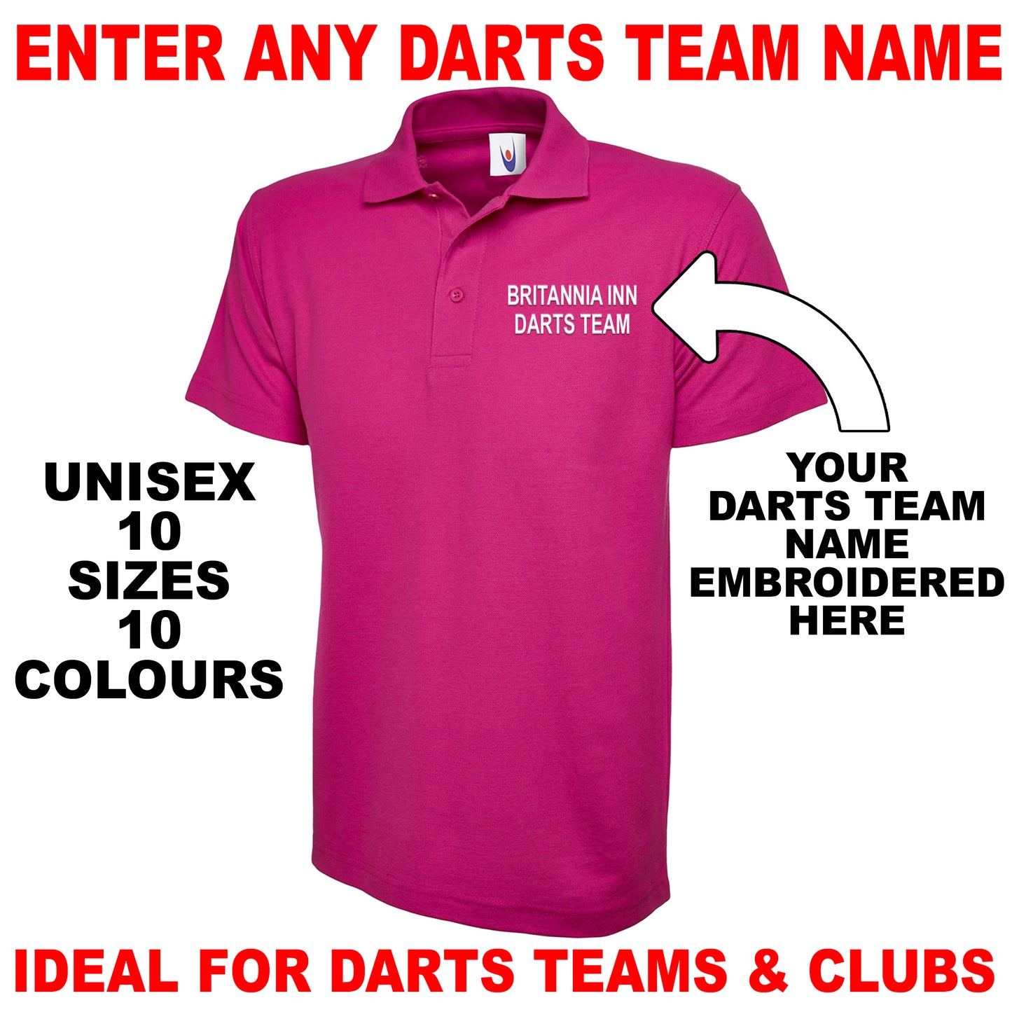Custom Darts Team Polo Shirts UK