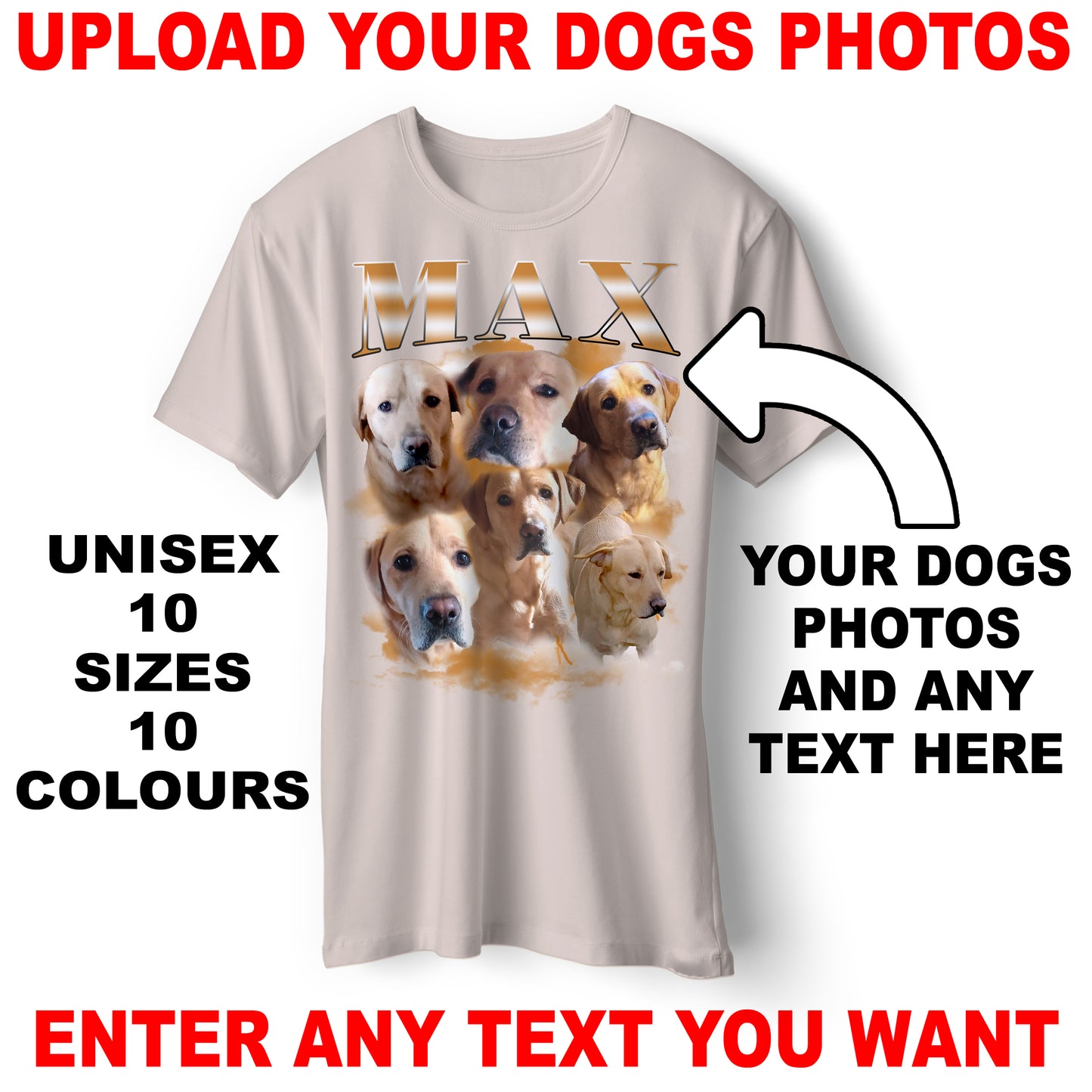 Custom Bootleg T Shirt with any Dogs Photos